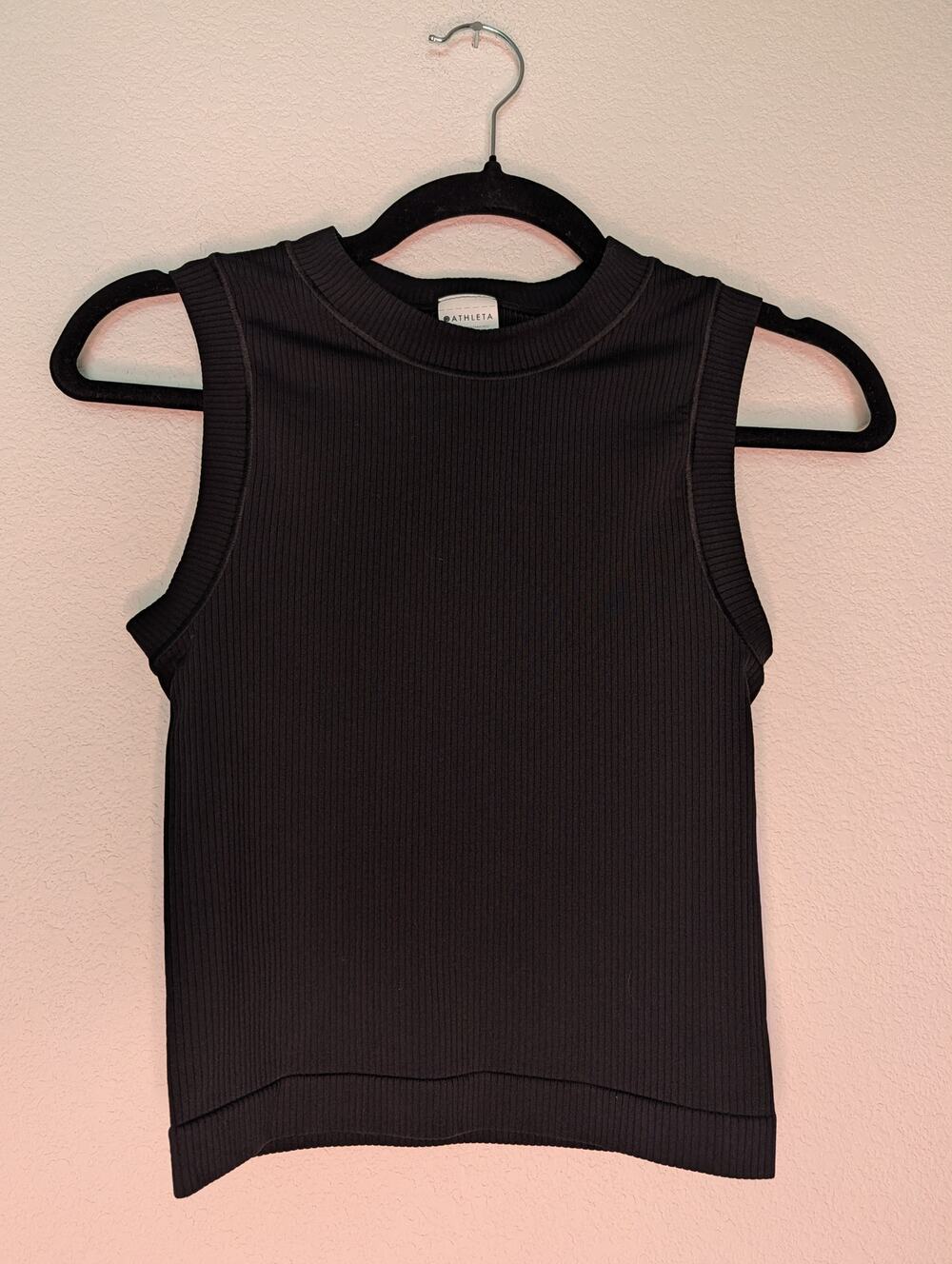 Athleta NWT Renew Seamless Muscle Tank XS Black Ribbed Athleisure Activewear
